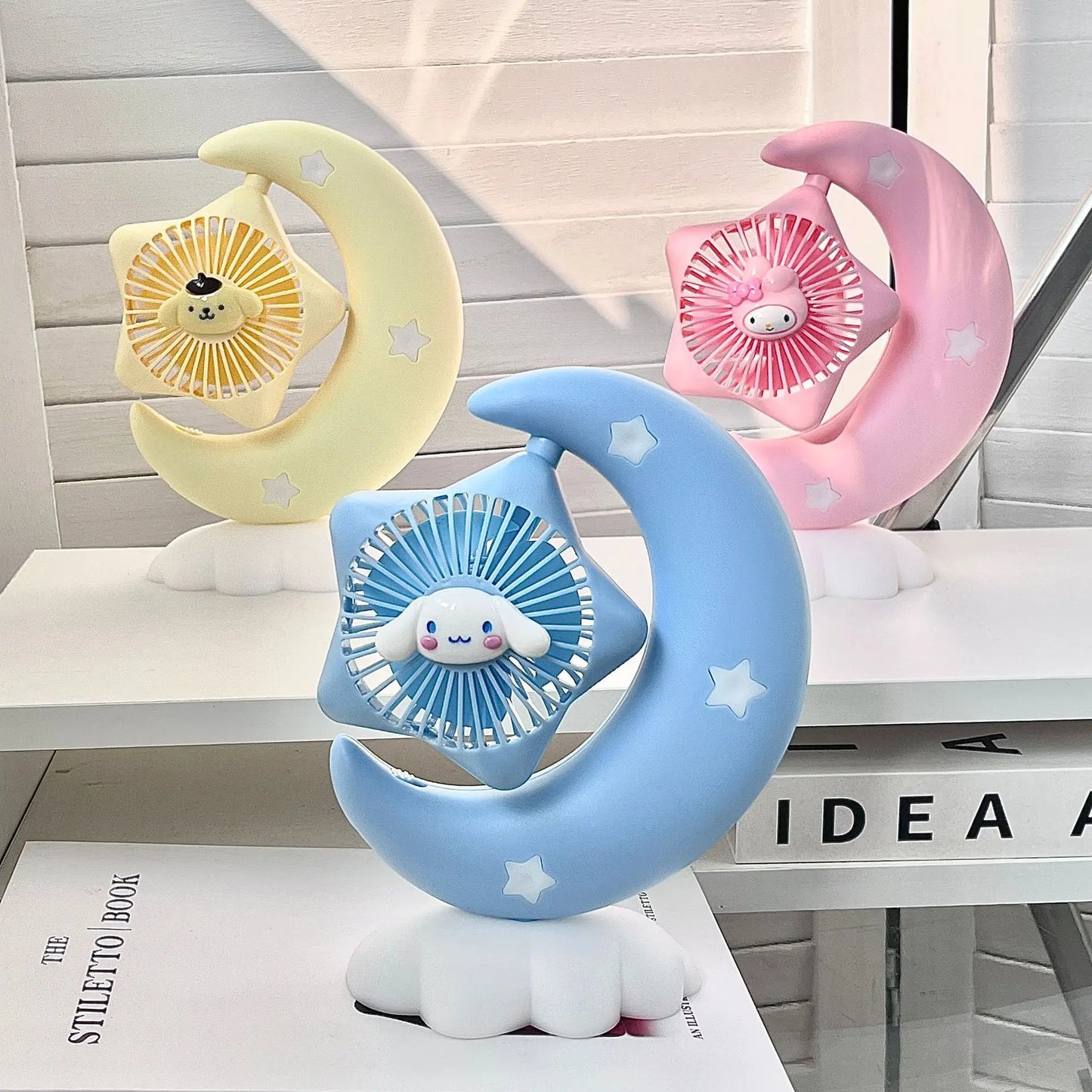 Sanrio USB Fan Lamp, My Melody, Cinamolol, 4 Light Switches